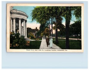 C. 1915-20 Third Ave. St. Looking South Columbus, GA. Postcard F132E