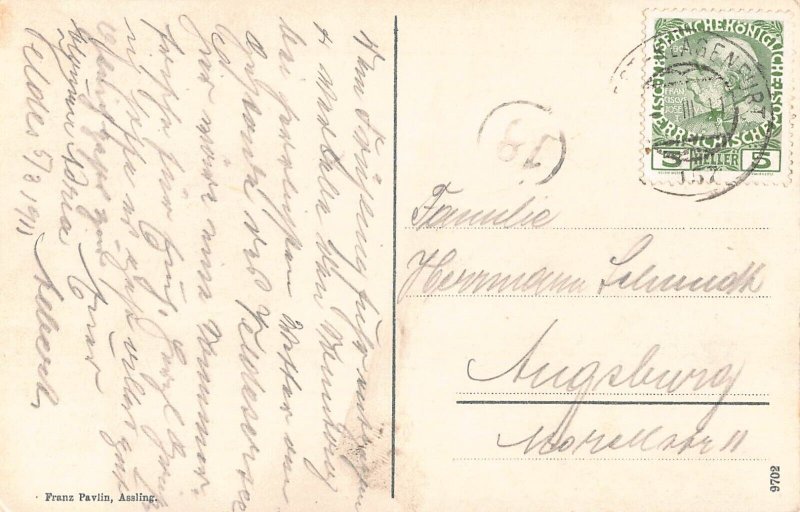 A070 Slovenia 1911 Veldes Schloss Bled Castle on a Cliff vintage postcard