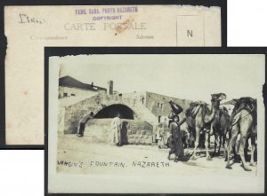 FABIL SABA Photo Nazareth Virgin's Fountain Palestine postcard