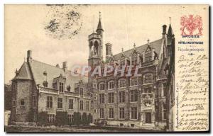 VINTAGE POSTCARD Bruges Hotel Gruuthuuse principal Quay