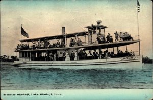 Lake Okoboji Iowa IA Steamer Okoboji Ferry c1910 Vintage Postcard