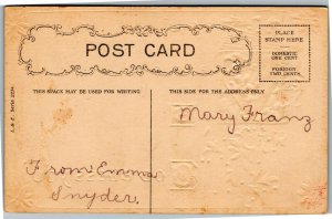 God Bless you - embossed antique  postcard L&E series 2274