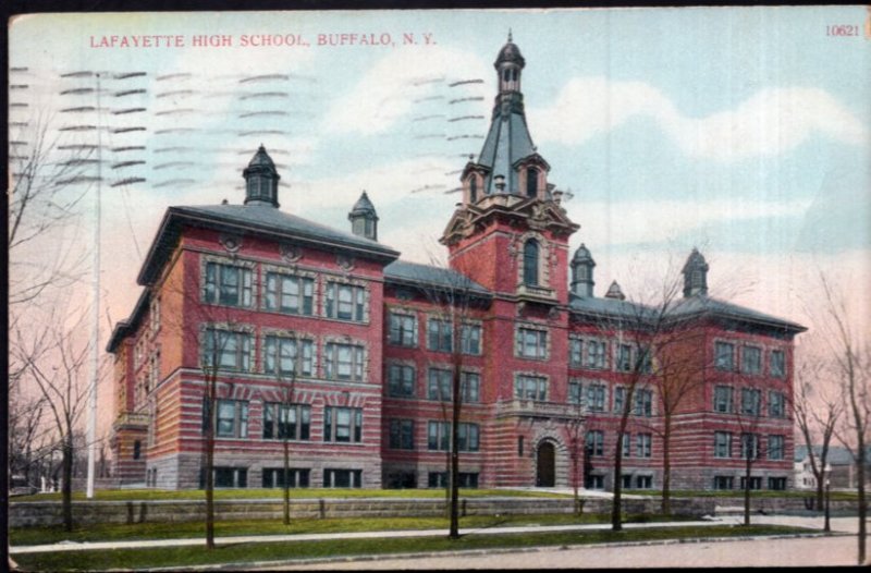 New York BUFFALO Lafayette High School - pm1910 - Divided Back