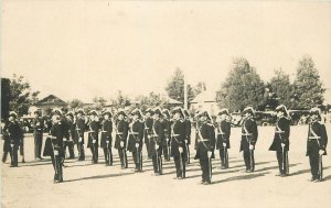 Postcard RPPC c-1910 Men Military uniforms fuzzy hats 23-12442