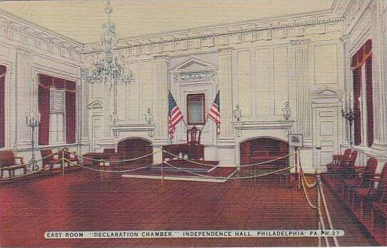 Pennsylvania Philadelphia East Room Declaration Chamber Undependence Hall  Al...