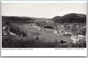 Vtg Bellows Falls Vermont VT Down The Connecticut River 1900s View Old Postcard