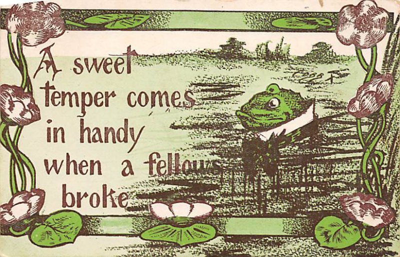 A Sweet Temper Comes in Handy Frog 1913 