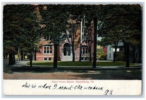 Stroudsburg Pennsylvania PA Postcard Court House Square Exterior Roadside 1907