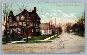 MASSILLON OH MAIN & PROSPECT STREET 1908 ANTIQUE POSTCARD
