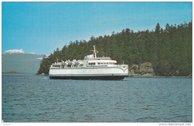 One of the fast B.C. Government Ferries arriving at Departure Bay,  Nanaimo, ...