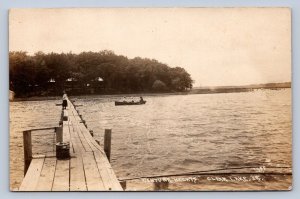 J96/ Clear Lake Iowa RPPC Postcard c1910 Ventura Hechts Boat Dock 335