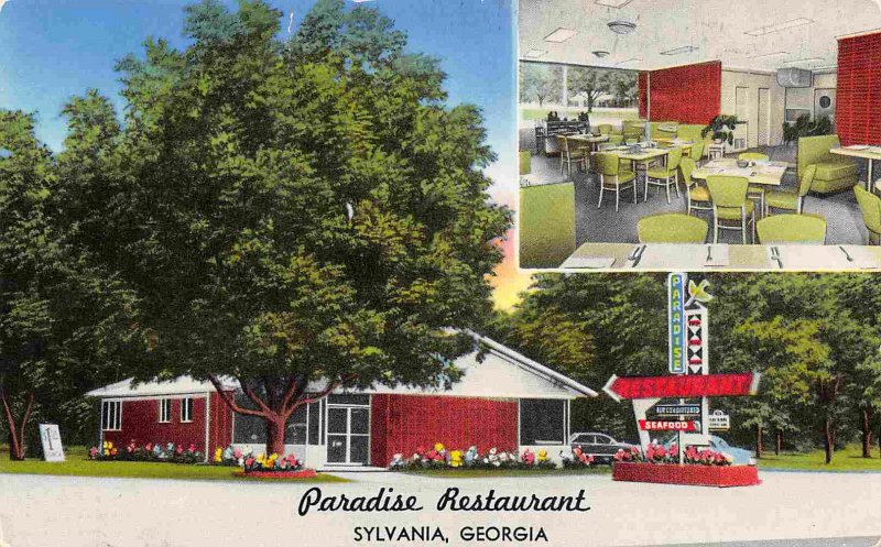 Paradise Restaurant US 301 Sylvania Georgia postcard