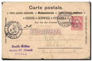 Old Postcard Switzerland Zurich Panorama mit den Alpen