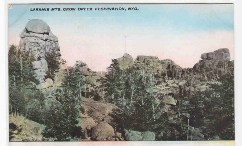Laramie Mountains Crow Creek Reservation Wyoming 1910c postcard