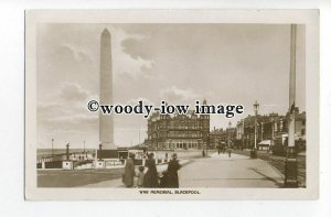 tq1566a - Lancs - The War Memorial & Hotel Metropole, in Blackpool - postcard 