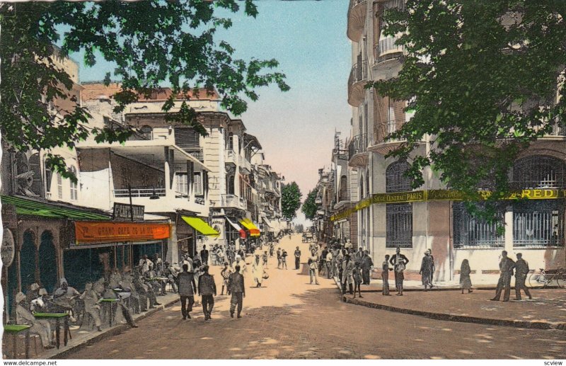 TLEMCEN, Algeria, 1951 , Rue de France, CafeVille