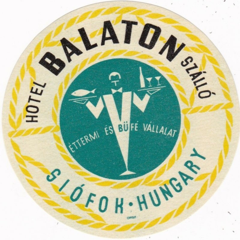 Hungary Siofok Hotel Balaton Vintage Luggage Label lbl0049