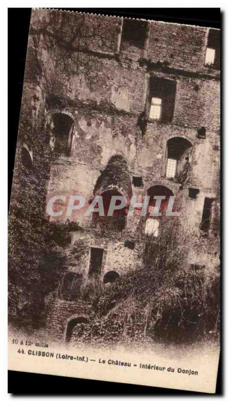 Old Postcard The Interior Castle Clisson Du Donjon