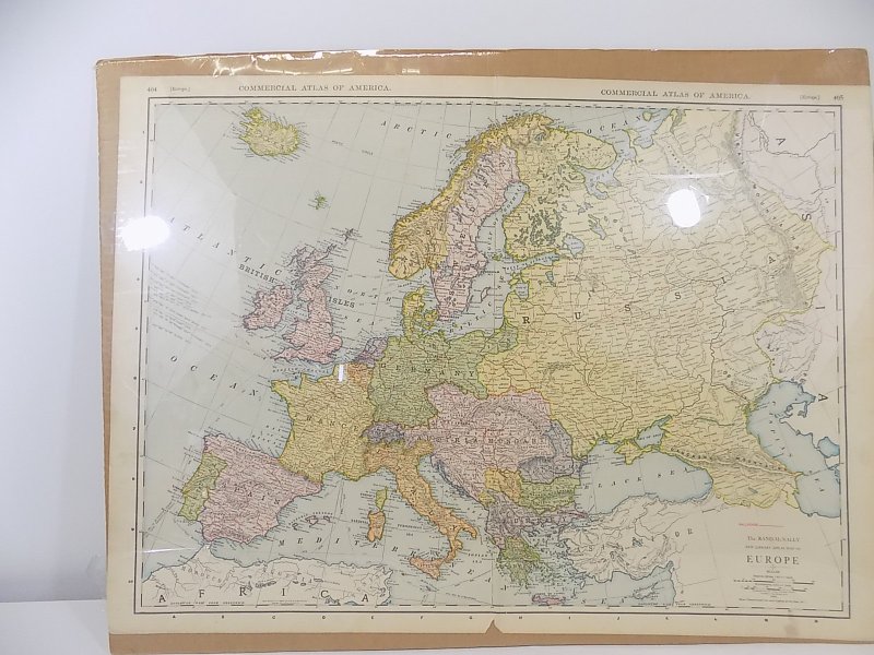 Authentic 1912 Rand-McNally Atlas Map of Europe Copyright 1805 & 1912