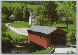 Old West Arlington Covered Bridge & Battenkill River VT~Continental PM 1990