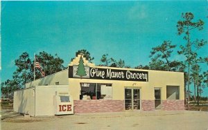 Florida Pine Manor Grocery 1950s South Tamiami Trail Ft Myers Postcard 21-9107