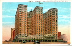 Texas Houston Rice Hotel 1930 Curteich