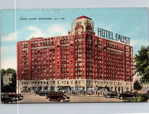 Hotel Faust Rockford IL Postcard PC130