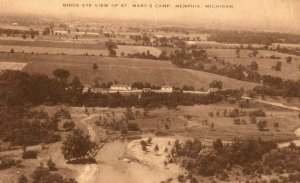 Birds Eye View of St. Mary's Camp, Memphis, Michigan Vintage Postcard P7