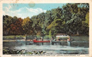 Silver Springs Florida Jacksonville Seminole Canoe Club Postcard AA63062