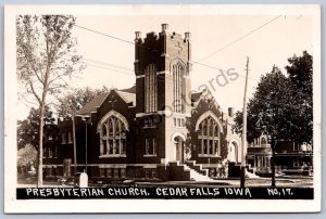 K50/ Cedar Falls Iowa RPPC Postcard c1910 Presbyterian Church 245