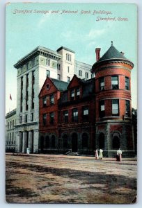 Stamford Connecticut CT Postcard Stamford Savings National Bank Buildings 1910