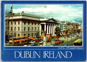 VINTAGE CONTINENTAL SIZE POSTCARD G.P.O. ON O'CONNEL STREET DUBLIN IRELAND 1970s