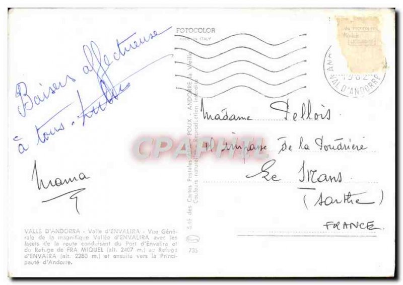 Postcard Modern Valls D & # 39Andorra Valle D & # 39Envalira Vue Generale of ...