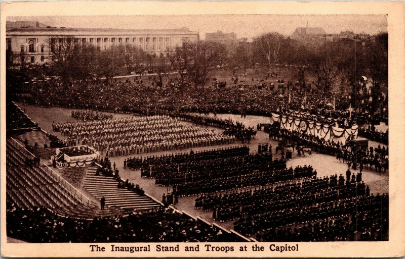 Vtg 1910 Insugural Stand and Troops At The Capitol Taft Inauguration Postcard