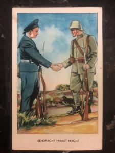 Mint Netherlands WW 2 Picture Patriotic Postcard unity is strength