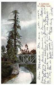 1906 M. REIDER POSTCARD A California Irrigation Canal Los Angeles Cancel