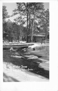 Ruidoso New Mexico 1940s Winter Scene RPPC Photo Postcard 21-12275