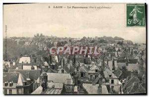 Old Postcard Laon Panorama View a theft & # 39oiseau