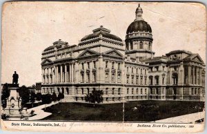 Postcard BUILDING SCENE Indianapolis Indiana IN AK6217