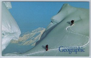 Mountain Climbing Mt Logan, Yukon, Vintage 1992 Canadian Geographic Postcard NOS