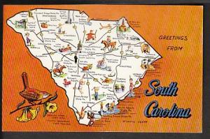 South Carolina Map Post Card PPC450