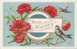 Best Wishes Greetings - Birds and Flowers - DB