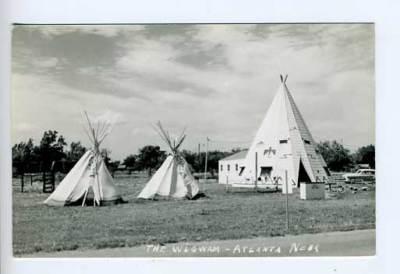 Atlanta NE The Wigwam Roadside Old Car RPPC Postcard