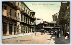 A Street view in the city of PANAMA Postcard