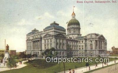 Indianapolis, Indiana, IN State Capital USA 1908 postal used 1908