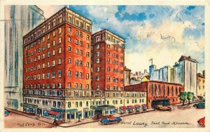 Artist Impression Auto Hotel Lowry Lewy 1957 St Paul Minnesota Postcard 6487