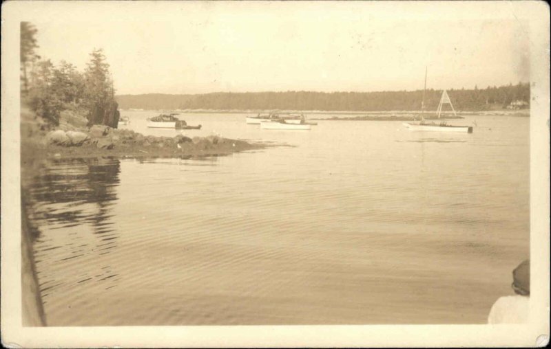 South Bristol ME Christmas Cove Bicknell Real Photo Postcard