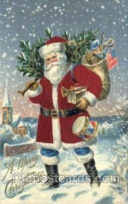 Silk Christmas Santa Claus 1907 postal used 1907