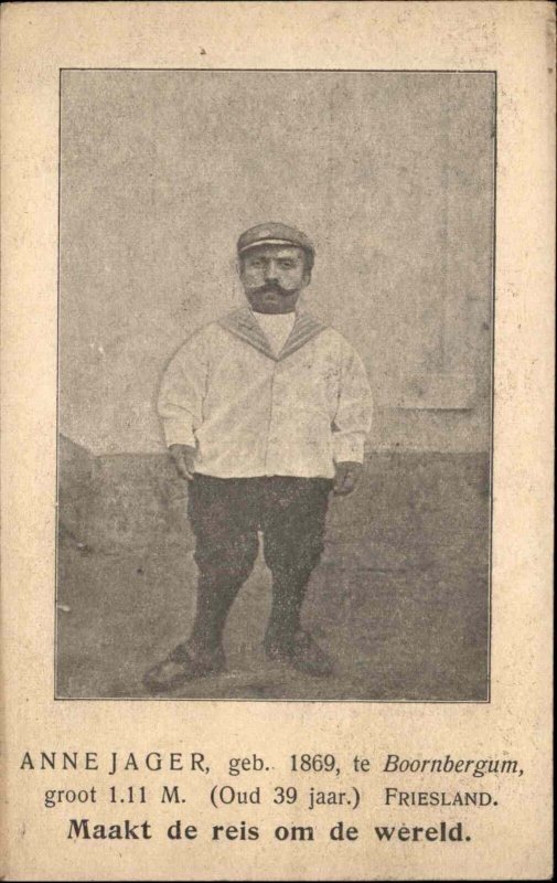 Friesland Dwarf Little Person Anne Jager World Trip c1910 Postcard