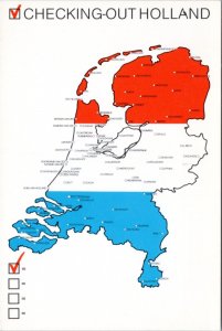 Postcard Map Netherlands - Holland